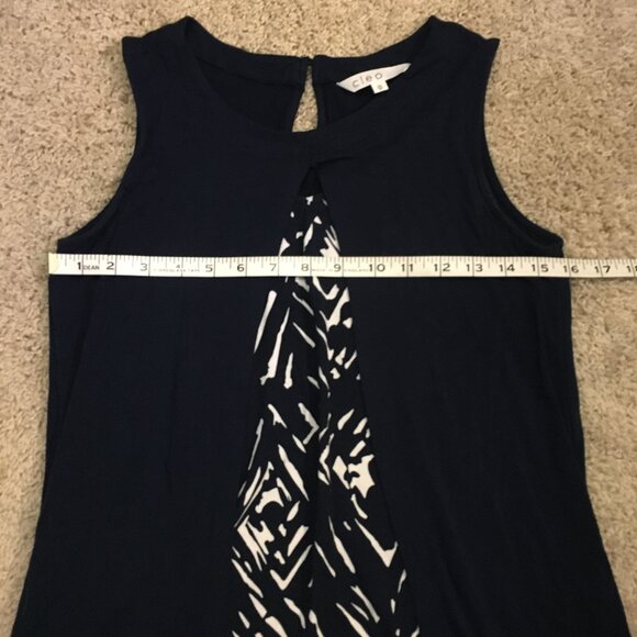 Cleo Open Cardigan Vest Abstract Tank Top Combo Keyhole Window Top - Picture 12 of 15